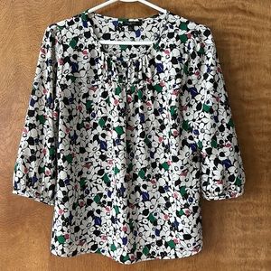 Talbots, floral blouse, small petite